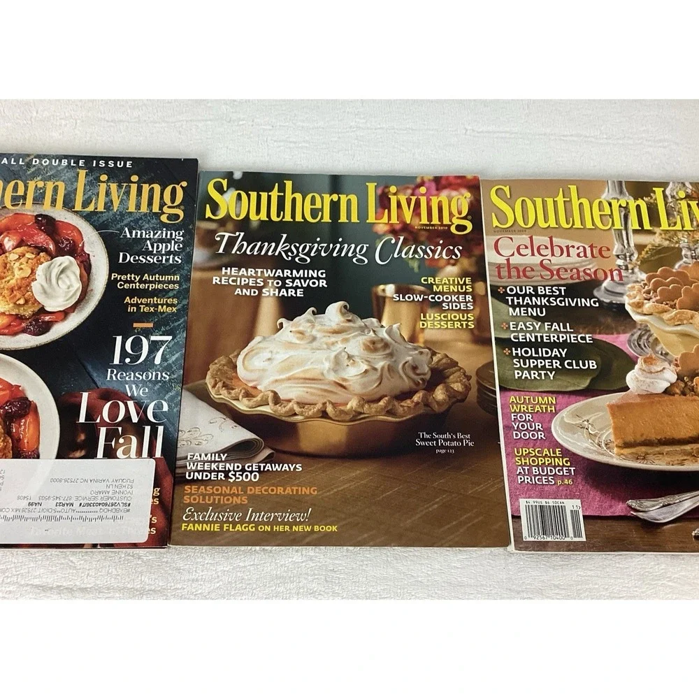 Southern Living Magazines Fall Thanksgiving Holidays Food Decor Home Mixed Lot